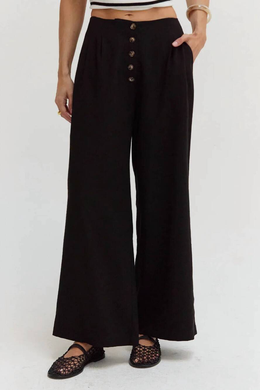 NEW CRESCENT women's samara high waisted pant in black